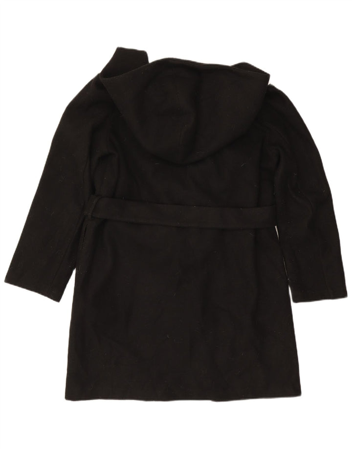 Cappotto con cappuccio da donna Zara UK 14 poliestere nero medio