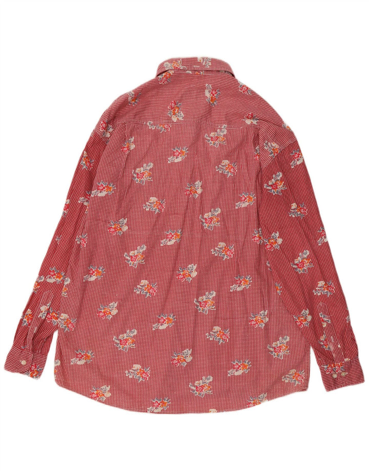 Camicia da uomo Chesterfield XL in cotone floreale rosso