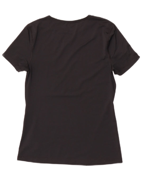 T-shirt Nike Dri Fit da donna Top UK 10 Small Nero Poliestere