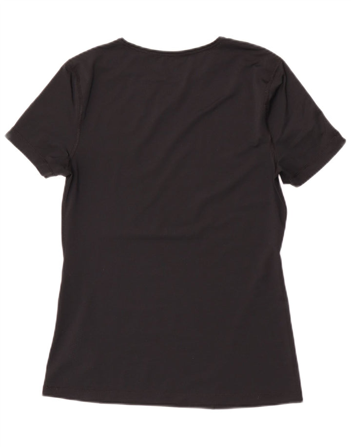 T-shirt Nike Dri Fit da donna Top UK 10 Small Nero Poliestere