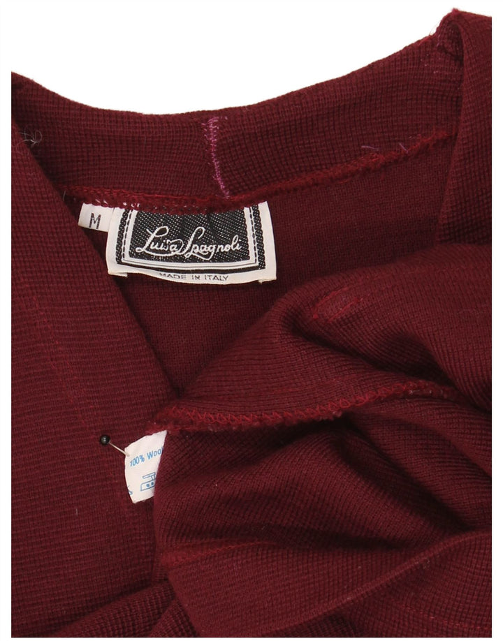 Maglione cardigan da donna Luisa Spagnoli UK 14 Lana marrone medio medio