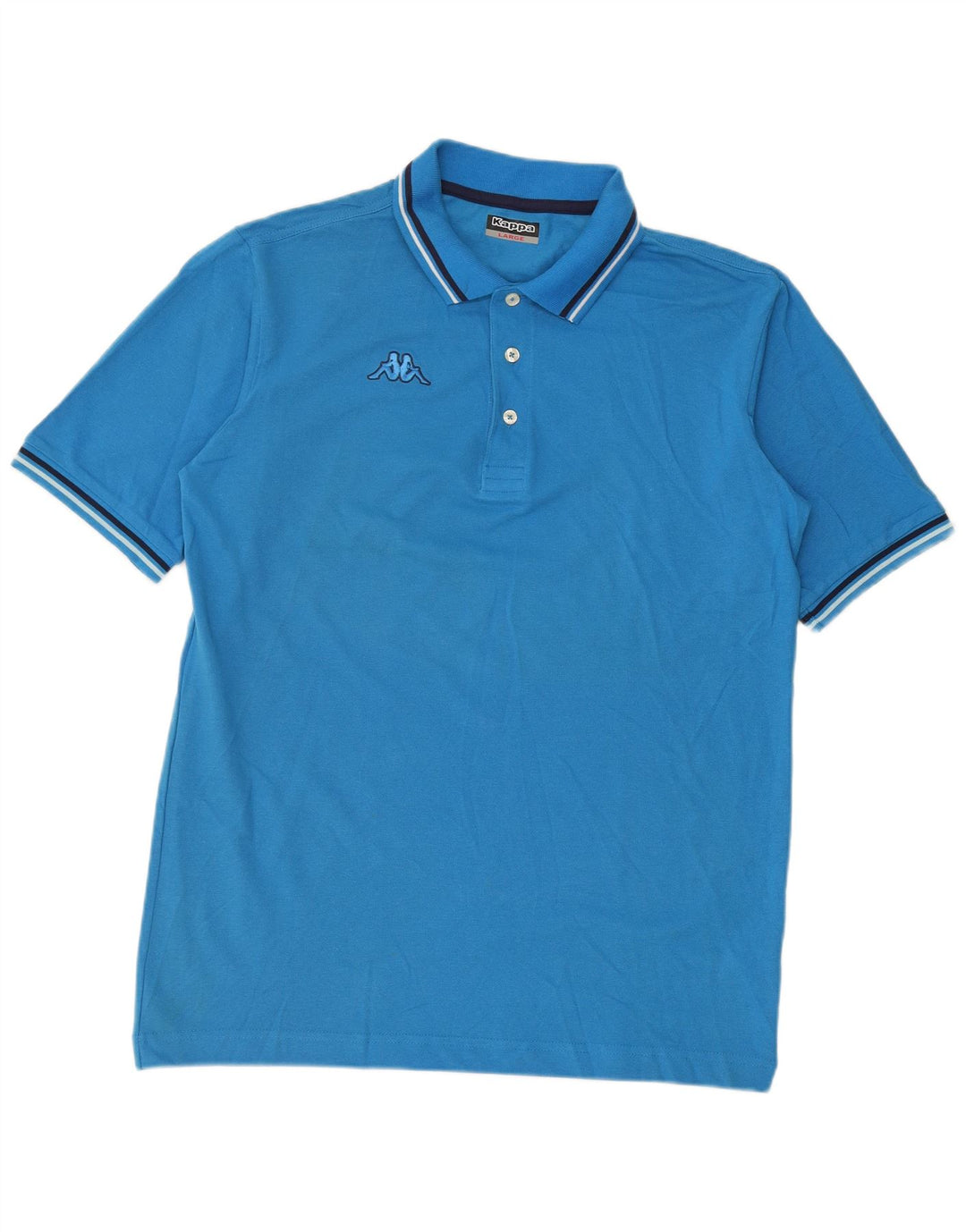 Polo Kappa Uomo Large Blu In Cotone