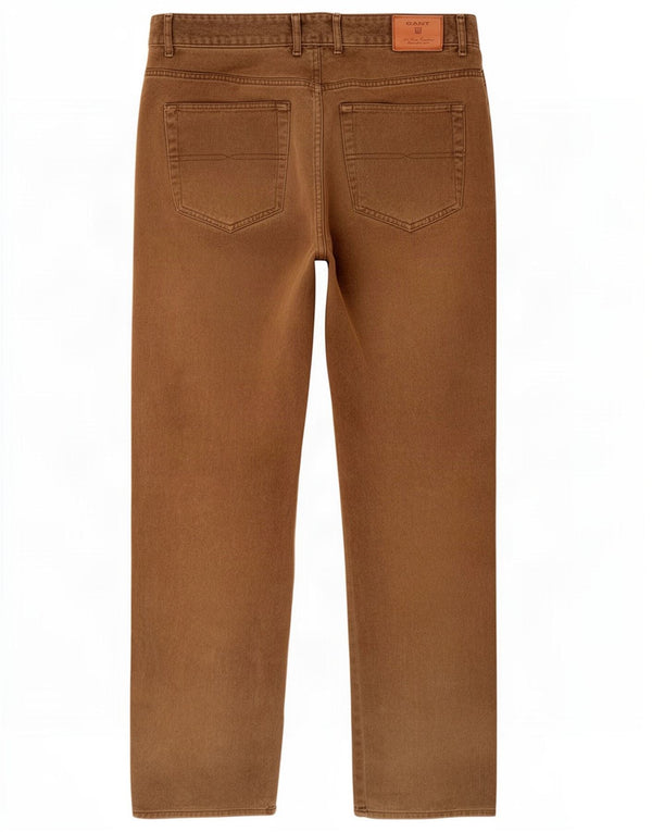 Gant Uomo Jason Distressed Jeans dritti vestibilità regolare W38 L36 Cotone Beige