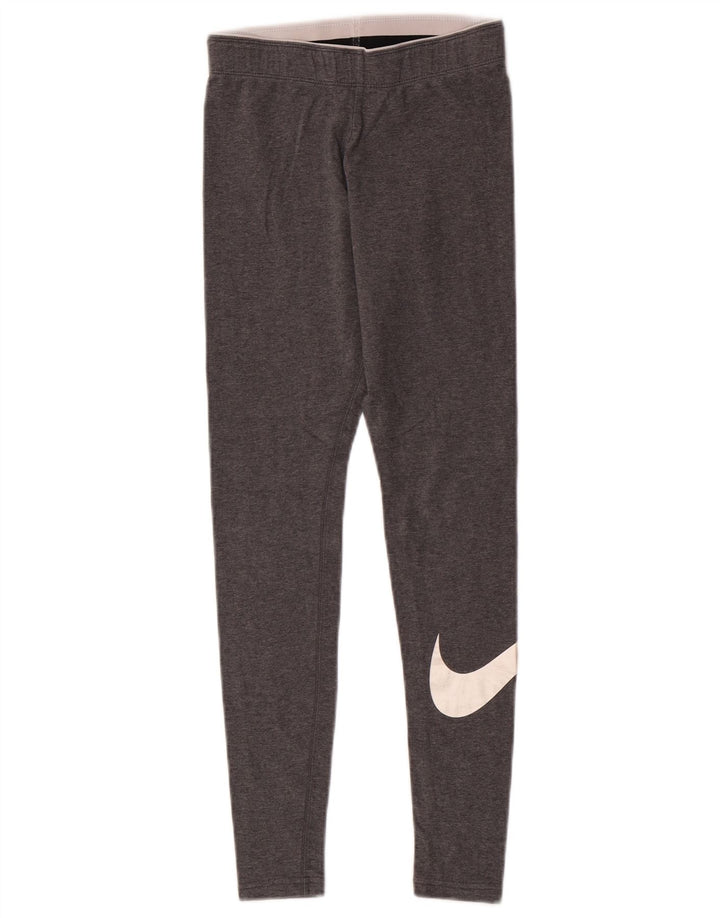 Leggings grafici da donna Nike UK 4 XS cotone grigio