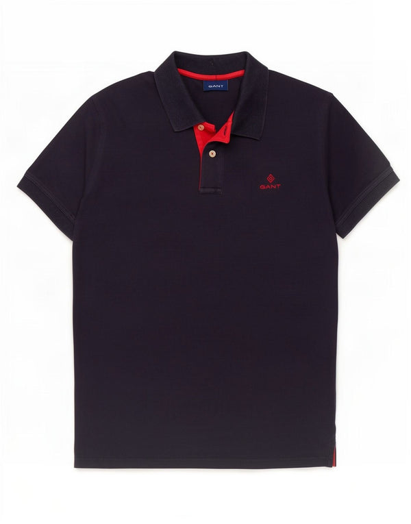 Polo da uomo Gant in cotone blu navy medio