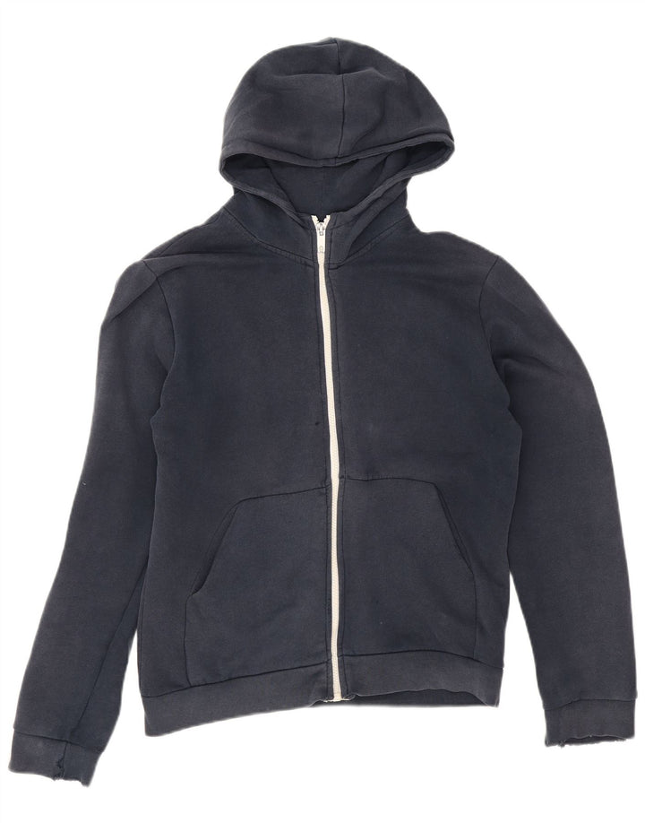 Maglione con cappuccio e zip da uomo Zara in cotone blu navy medio