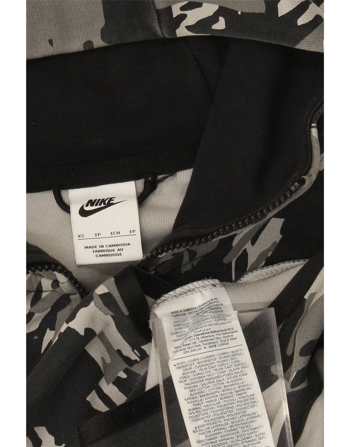 Felpa con cappuccio e zip Nike da uomo XS in cotone mimetico grigio