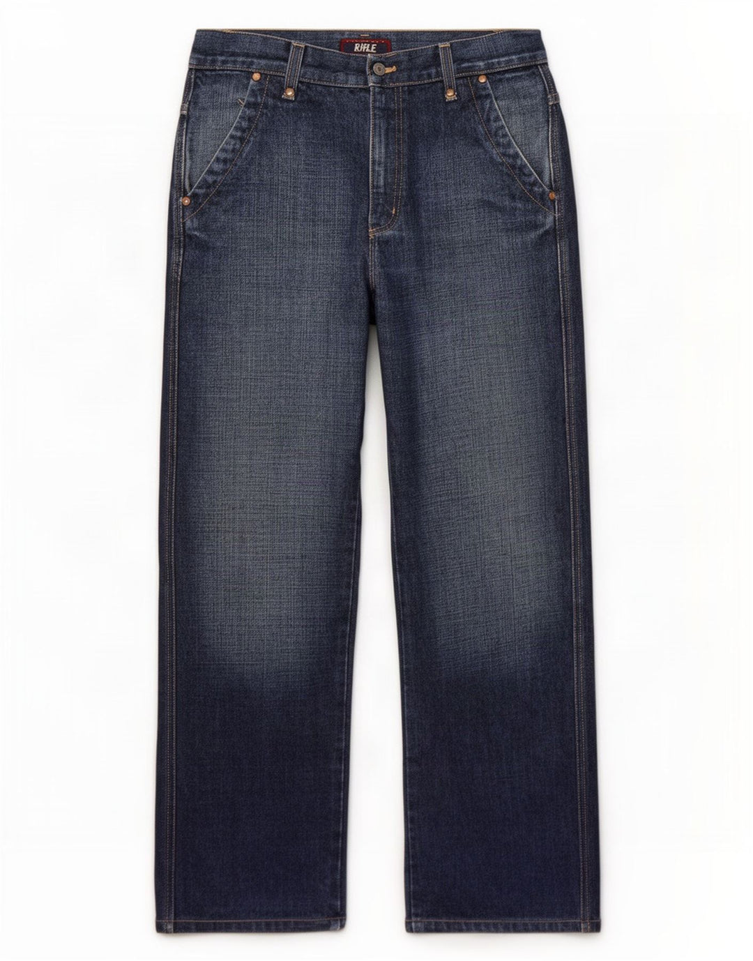 Jeans dritti da uomo Rifle W34 L31 in cotone blu navy