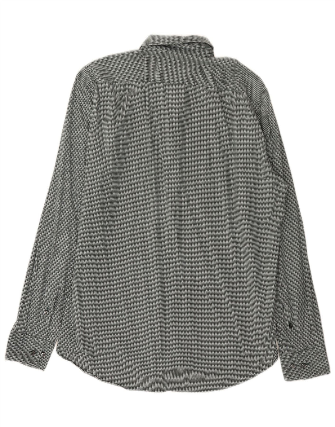 Camicia da uomo vestibilità regolare Hugo Boss taglia 40 15 3/4 verde medio geometrico
