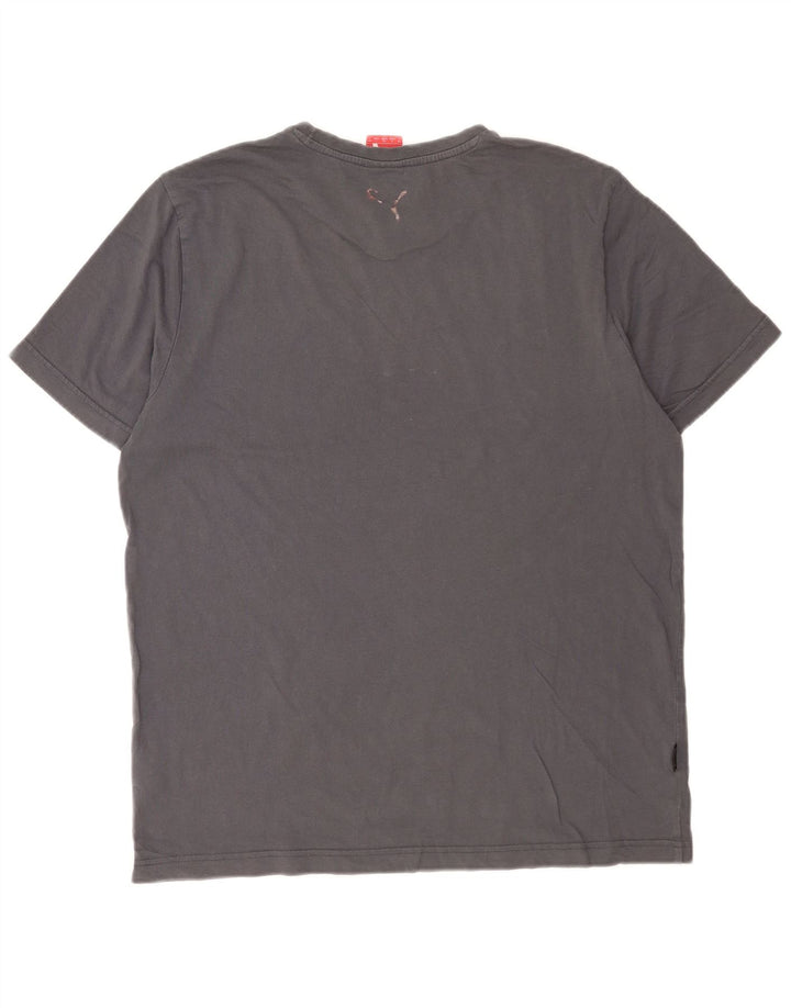 T-shirt grafica da uomo Puma grande in cotone grigio