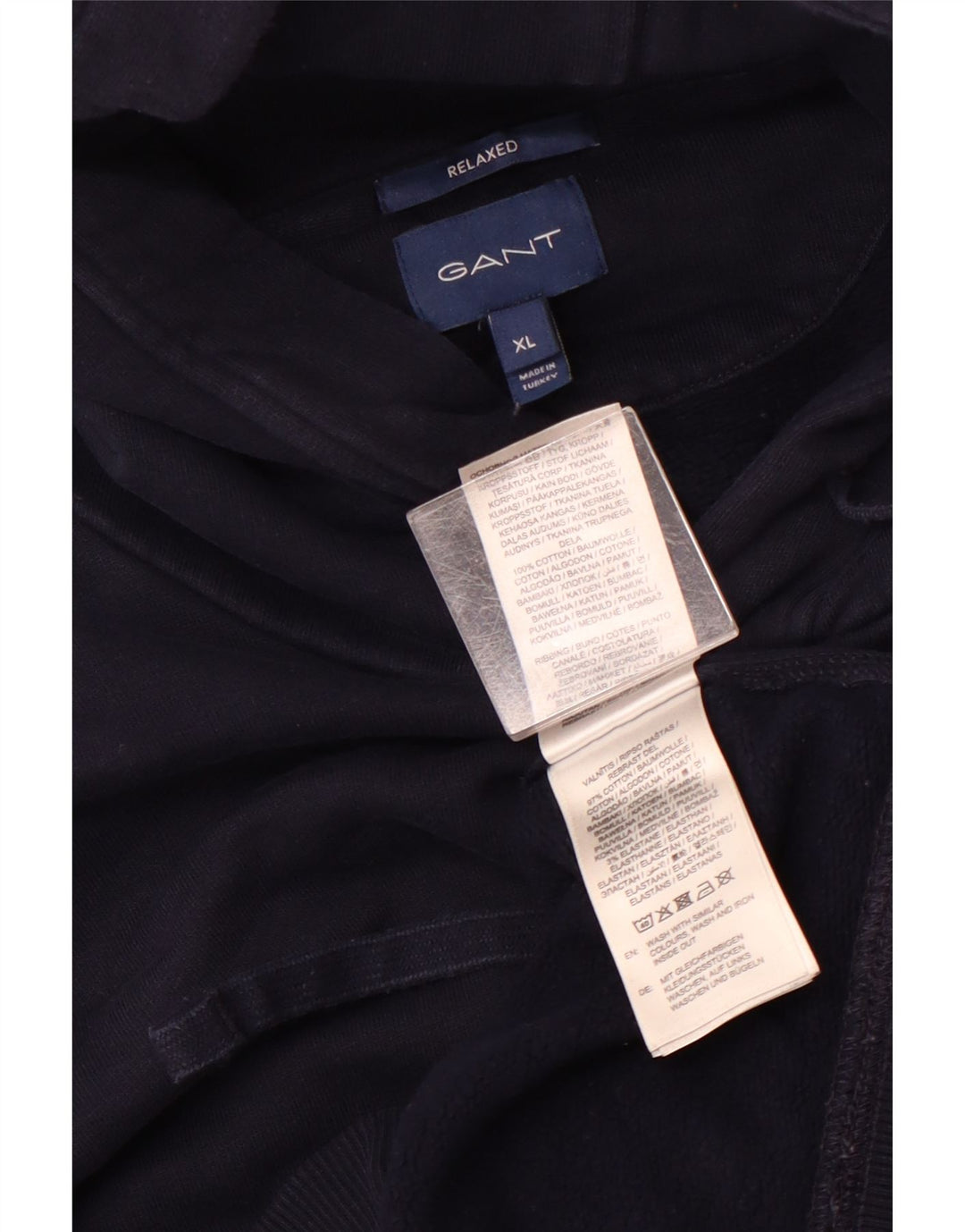 GANT Maglia con cappuccio dalla vestibilità comoda da uomo XL in cotone blu navy