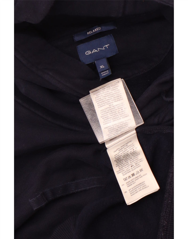 GANT Maglia con cappuccio dalla vestibilità comoda da uomo XL in cotone blu navy
