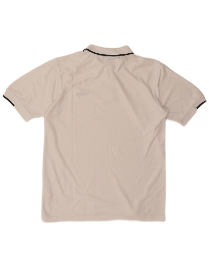 Polo da uomo Umbro in poliestere bianco medio