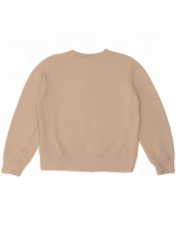Felpa oversize da donna Zara UK 10 piccola in cotone beige