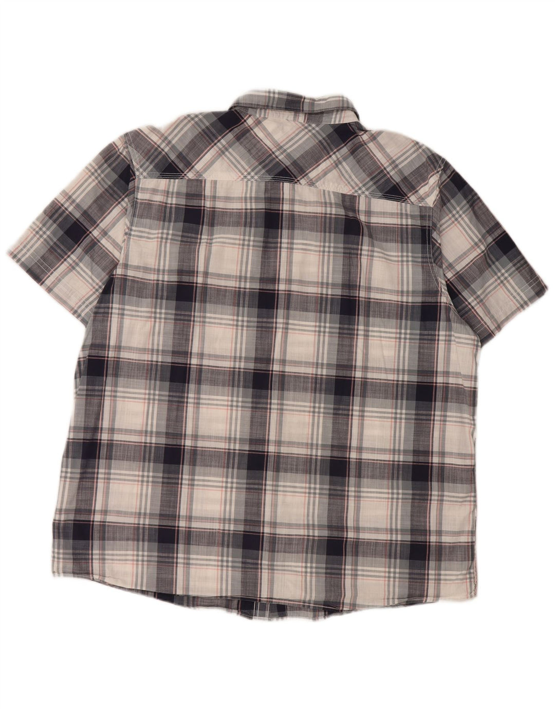 WEIRD FISH Camicia a maniche corte da uomo 2XL Cotone a quadri blu navy