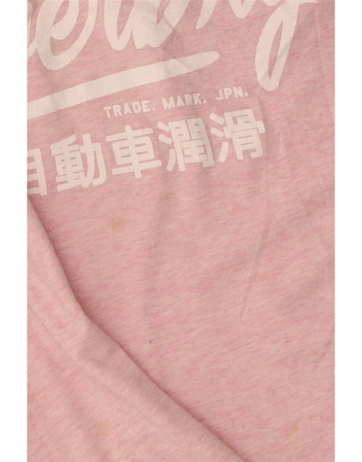 Canottiera grafica da donna Superdry UK 12 cotone rosa medio
