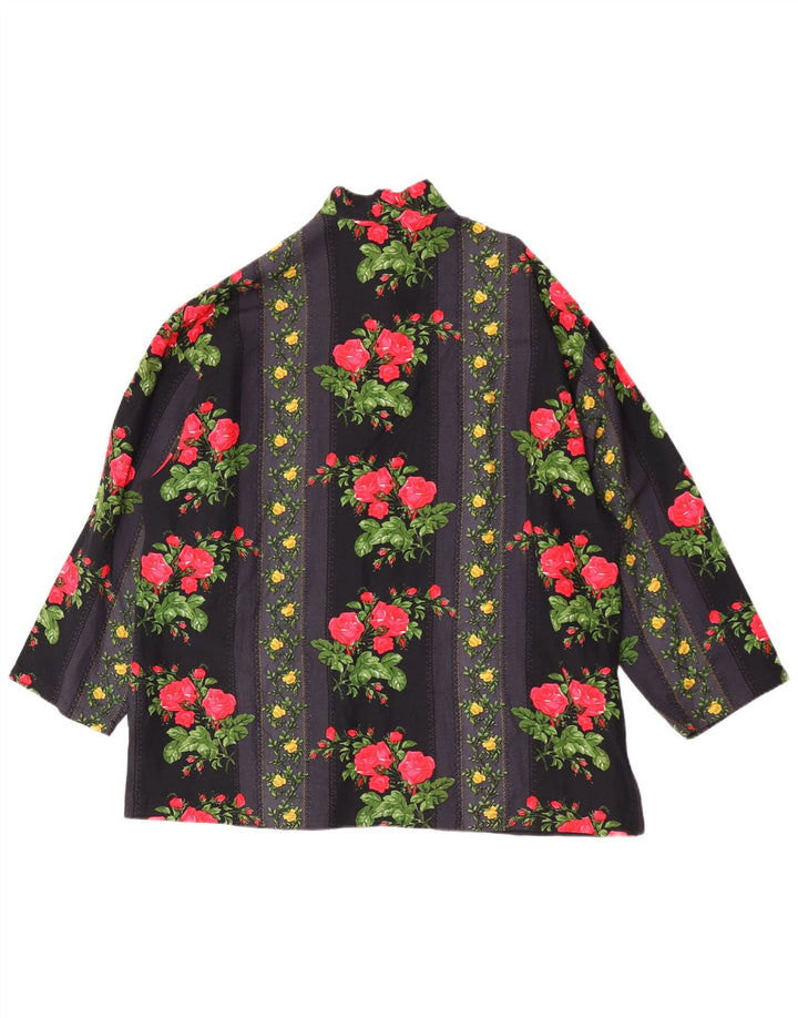 Camicetta oversize da donna con maniche a 3/4 Avenue IT 42 Medio Nero floreale
