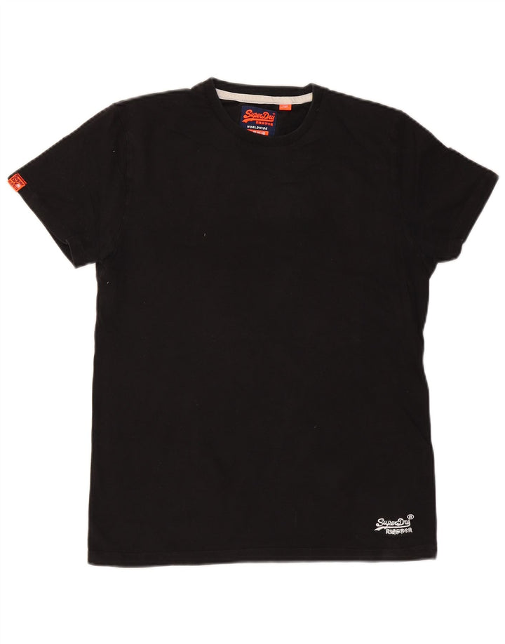 T-shirt da uomo SUPERDRY Top in cotone nero medio