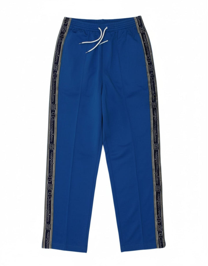 CHAMPION Mens Graphic Tracksuit Trousers Medium  Blue Colourblock
