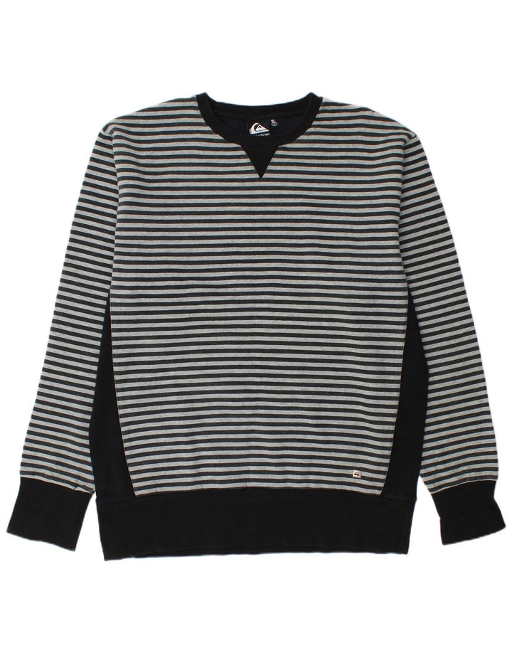 Felpa da uomo QUIKSILVER Maglione XL Cotone a righe nere