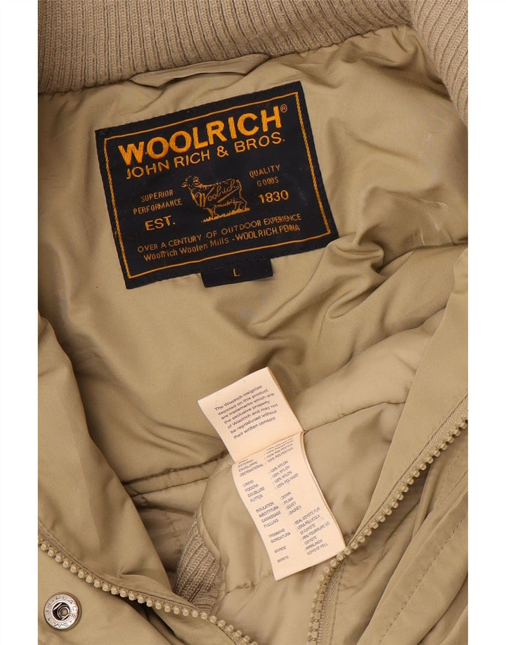 Giacca imbottita con cappuccio da donna Woolrich UK 16 Large Beige Poliestere