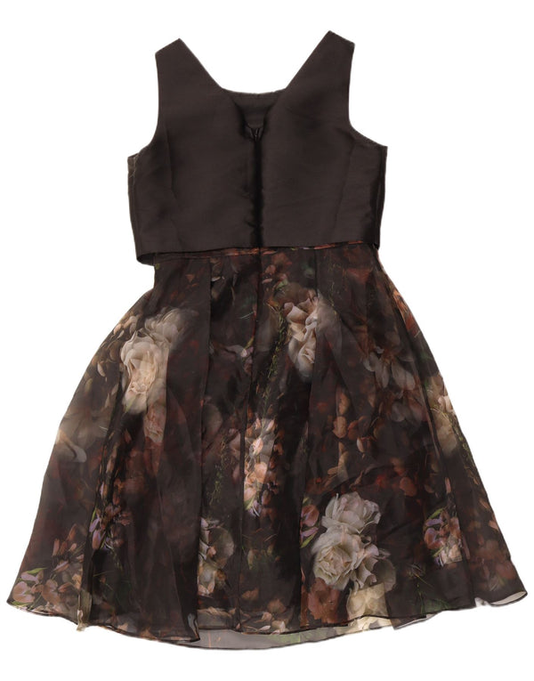 Abito a trapezio senza maniche da donna Coast UK 12 Poliestere floreale nero medio