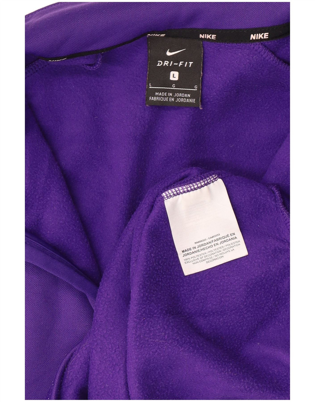 NIKE Felpa con collo con zip da uomo Maglione grande viola in poliestere