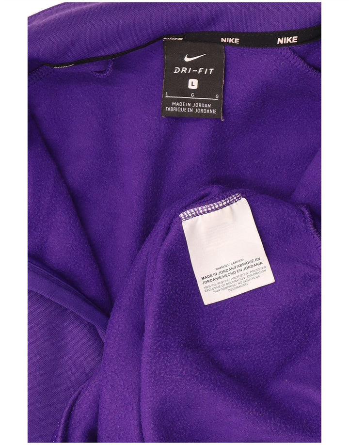 NIKE Felpa con collo con zip da uomo Maglione grande viola in poliestere