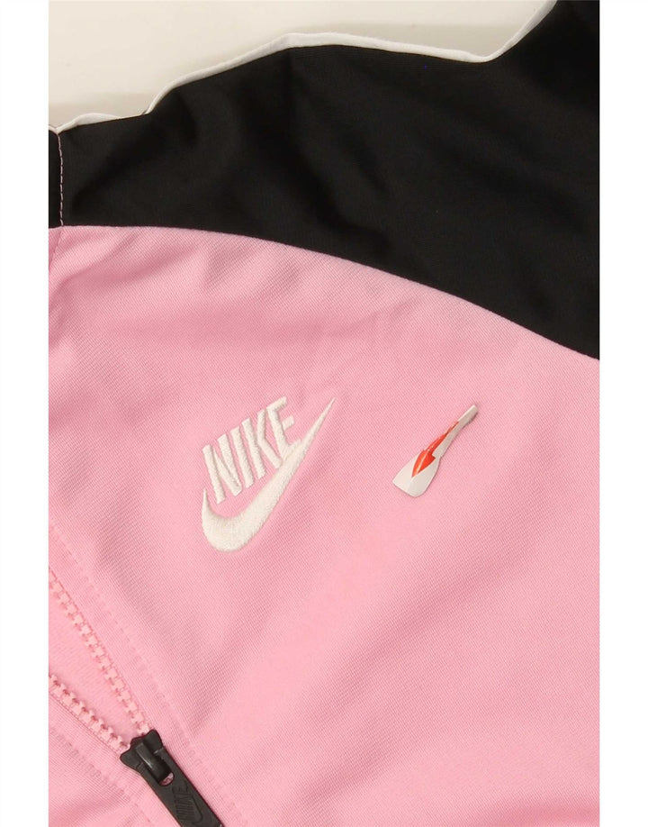 Giacca superiore della tuta da ragazza Nike 5-6 anni in poliestere color block rosa medio