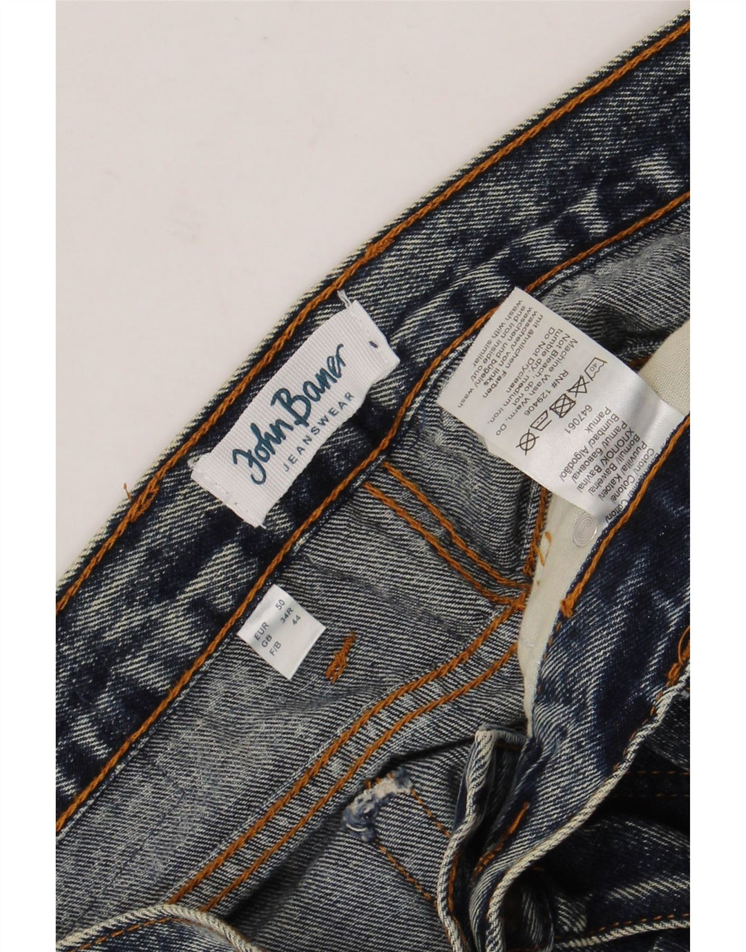 JOHN BANER Pantaloncini di jeans da donna W34 Large Blu Cotone