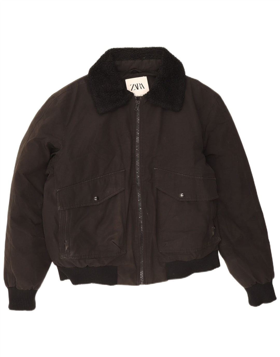 Giubbotto bomber imbottito da uomo Zara UK 40 grande poliestere nero