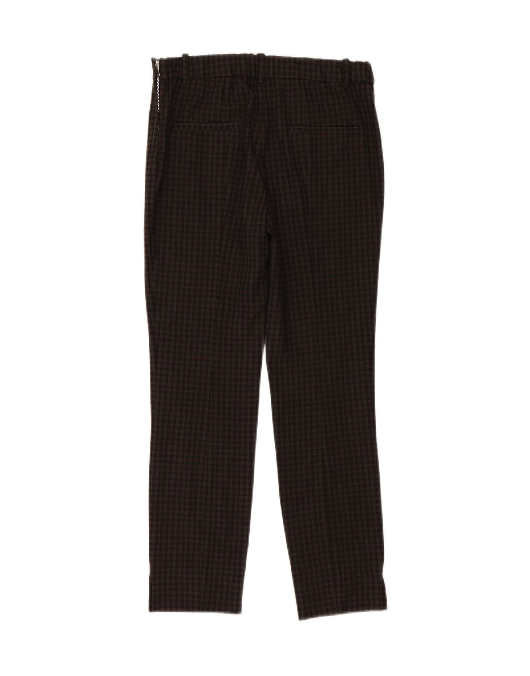 Pantaloni casual slim da donna Zara medi W28 L28 a quadretti grigi