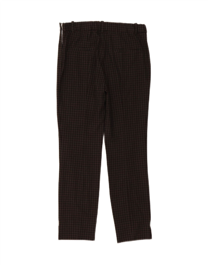 Pantaloni casual slim da donna Zara medi W28 L28 a quadretti grigi