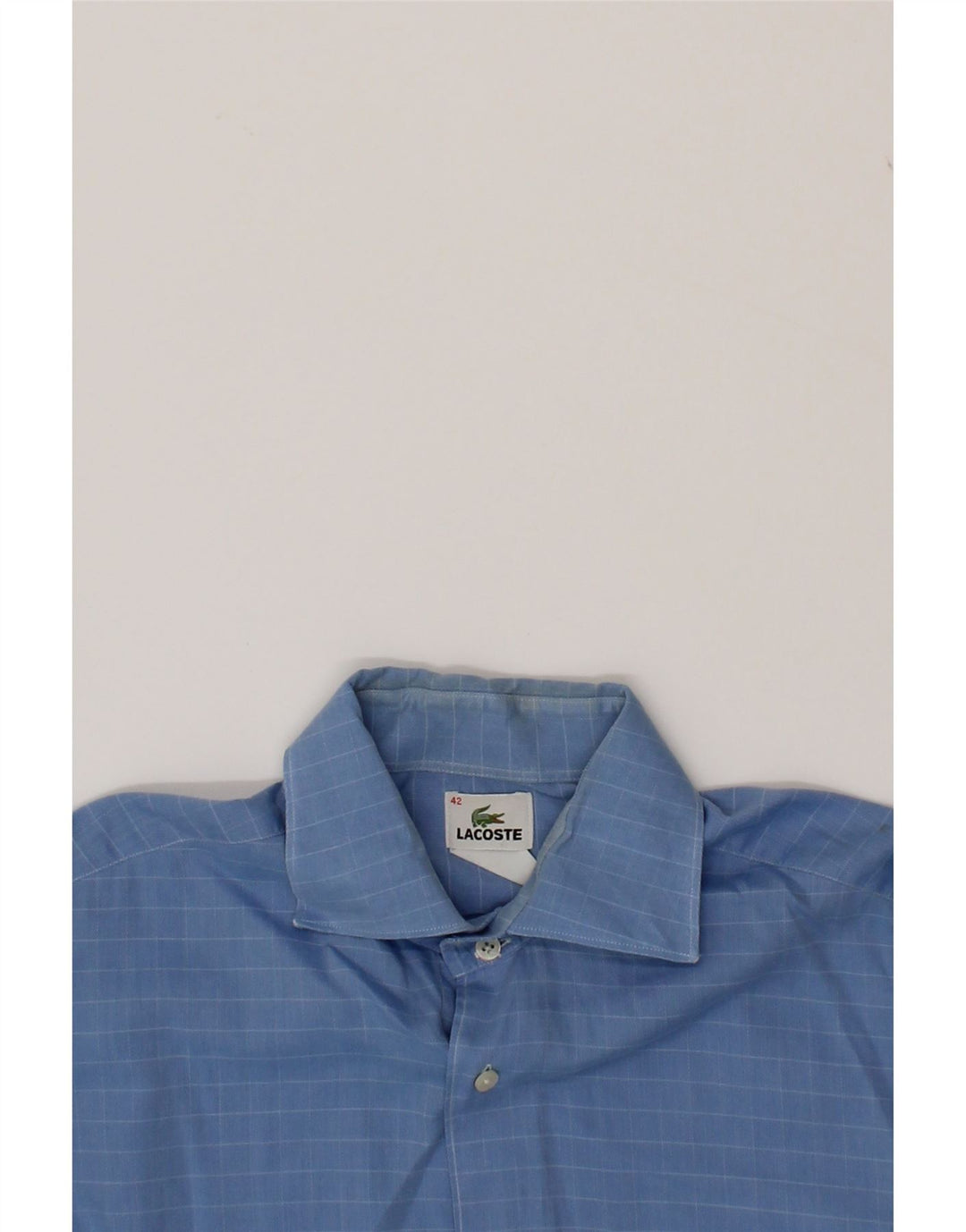 LACOSTE Mens Shirt Size 42 Large Blue Pinstripe Vintage Lacoste and Second-Hand Lacoste from Messina Hembry 