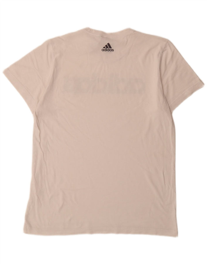 T-shirt grafica da uomo Adidas Top in cotone bianco medio