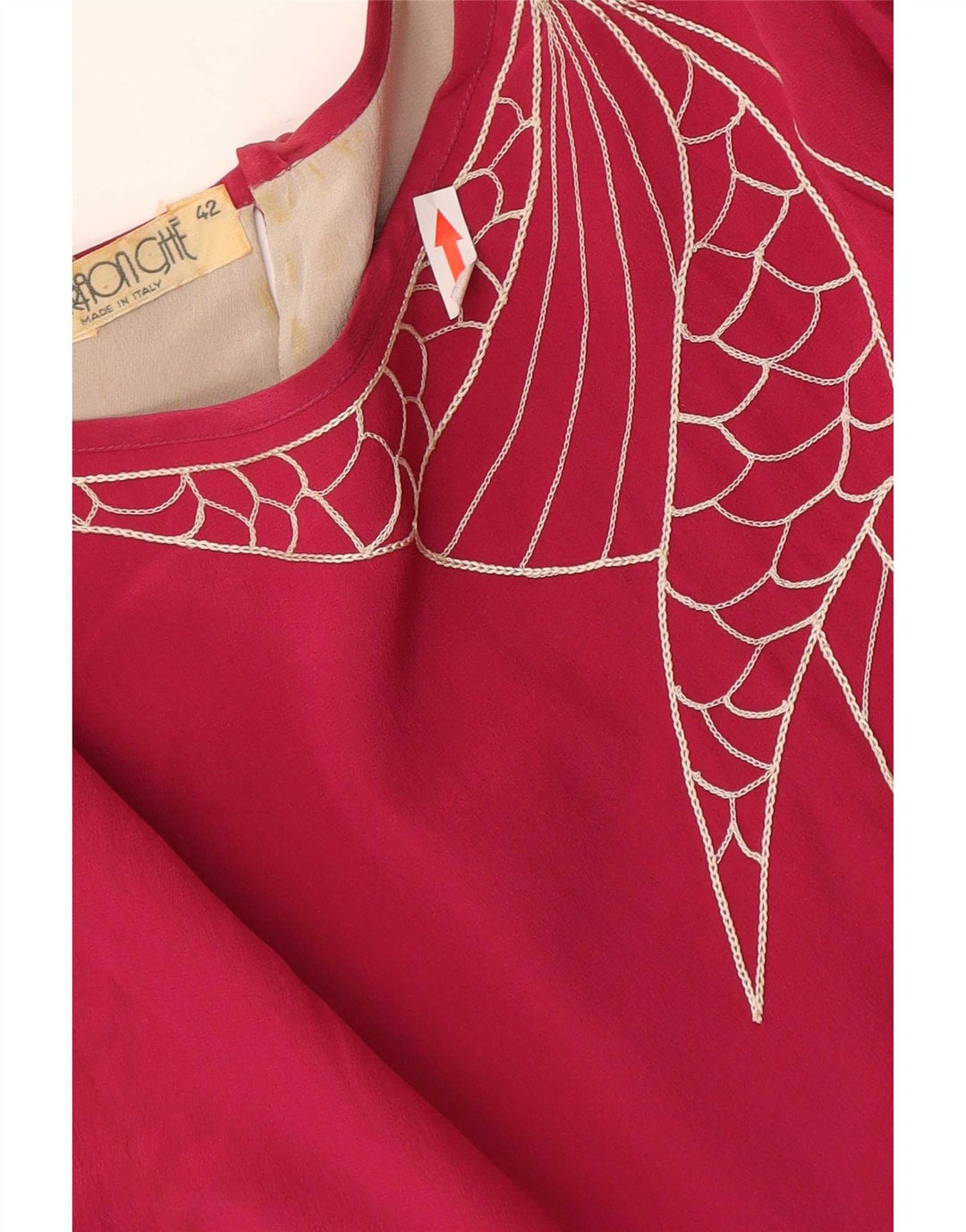 Abito tunica a maniche lunghe da donna vintage IT 42 Colorblock rosa medio