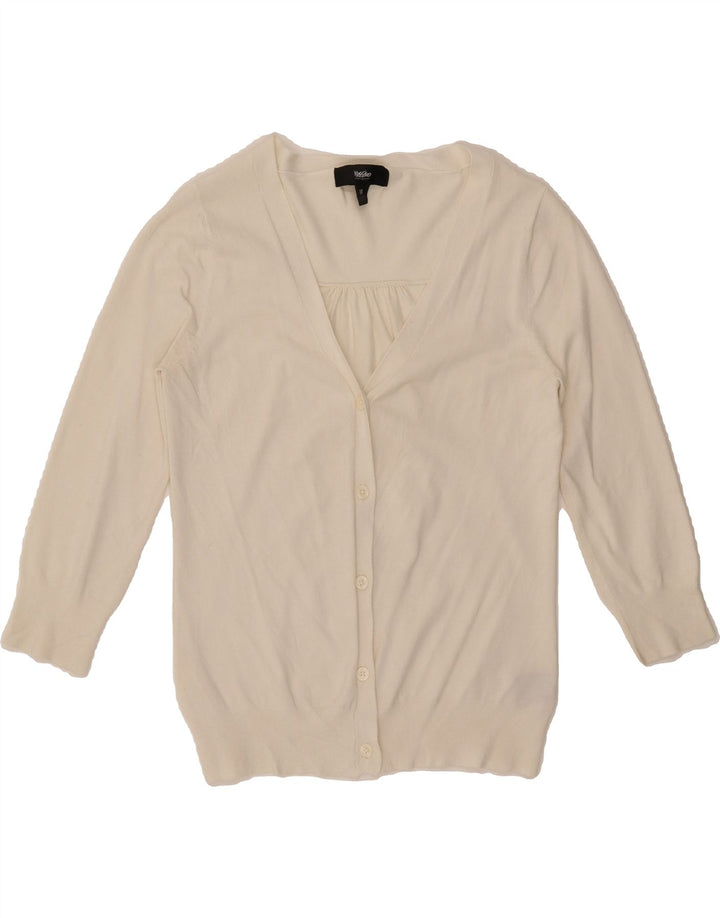 MOSSIMO Womens 3/4 Sleeve Cardigan Sweater UK 12  Medium Off White Rayon Vintage Mossimo and Second-Hand Mossimo from Messina Hembry 