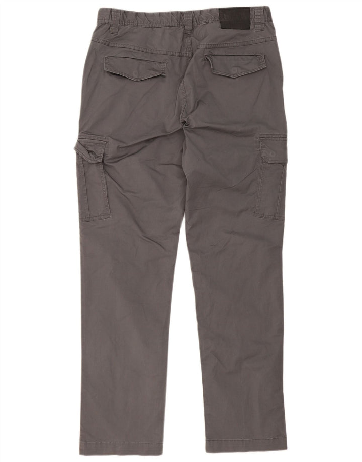 EMPORIO ARMANI Pantaloni cargo dritti da uomo grandi W34 L31 cotone grigio