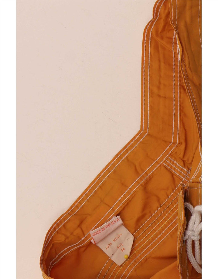 Pantaloncini da bagno da uomo Sundek grandi in nylon color block giallo