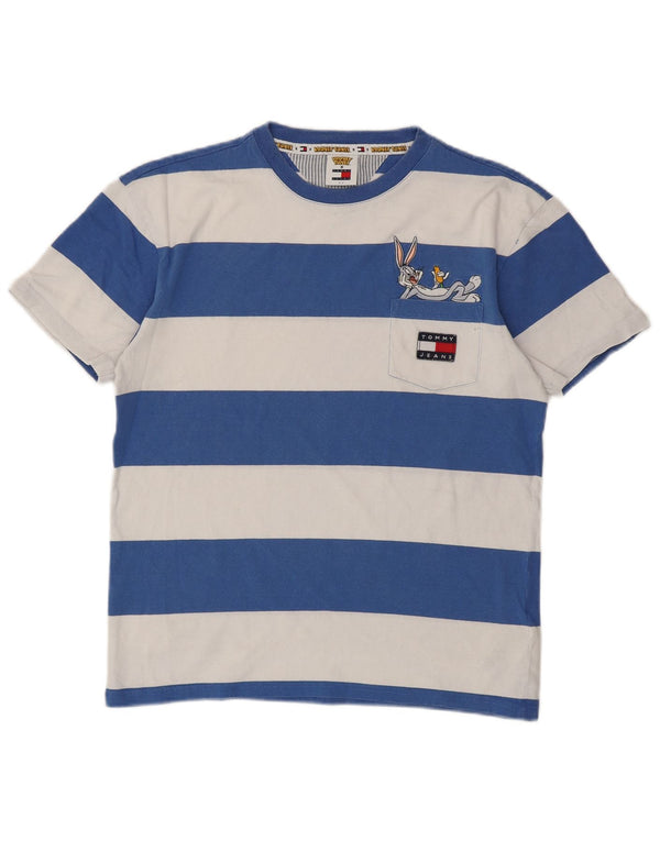 TOMMY HILFIGER T-shirt grafica da uomo Looney Tunes Top XS a righe blu
