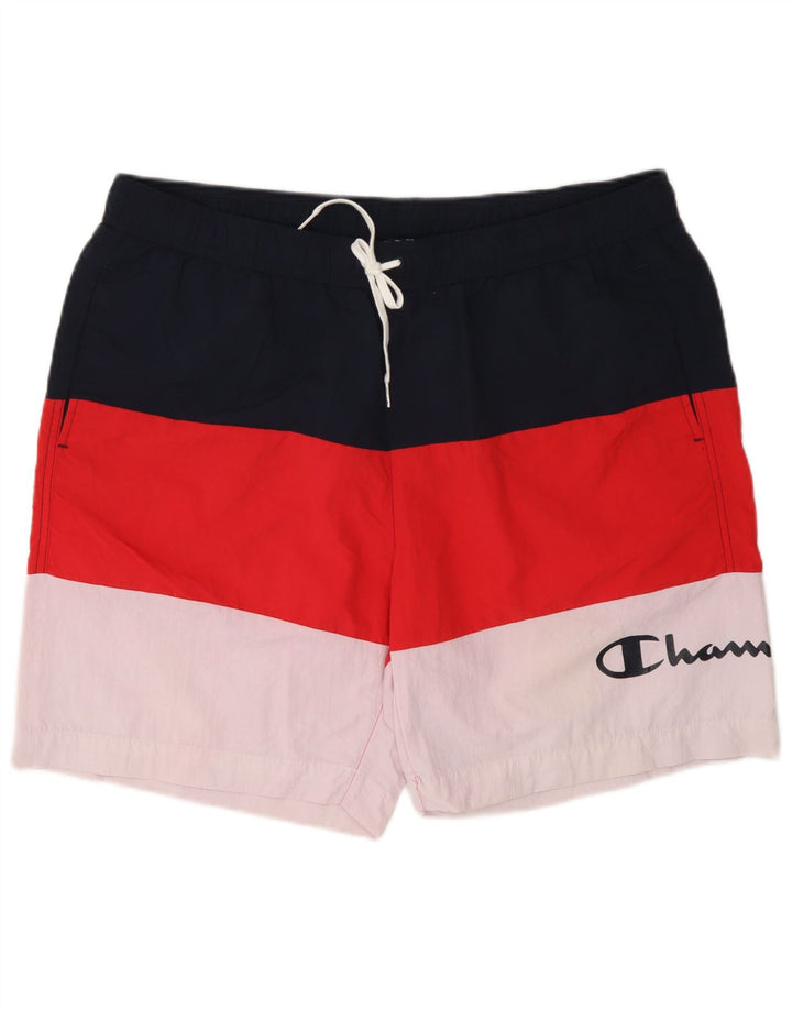 Pantaloncini da bagno da uomo Champion 2XL Poliestere color block blu navy