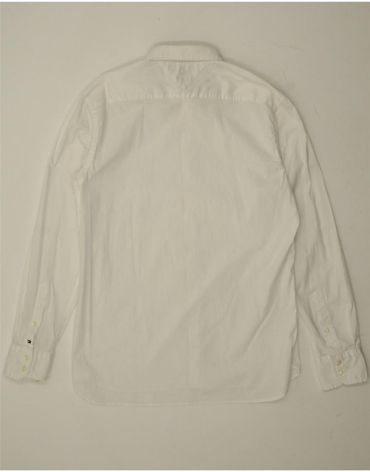 TOMMY HILFIGER Mens Stretch Shirt Large White Vintage Tommy Hilfiger and Second-Hand Tommy Hilfiger from Messina Hembry 