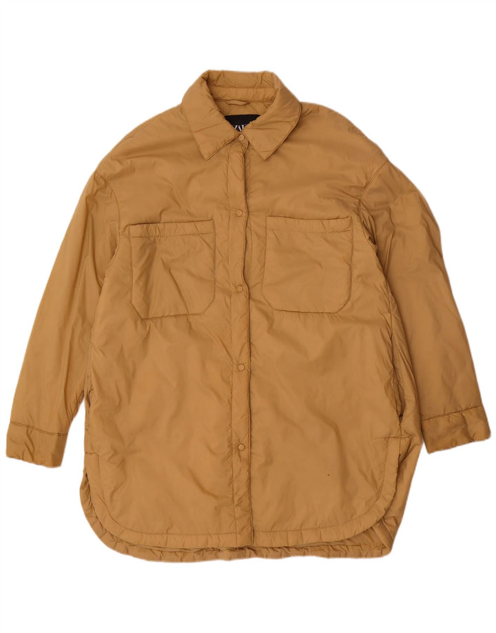 Cappotto imbottito oversize da donna Zara UK 10 piccolo poliestere beige