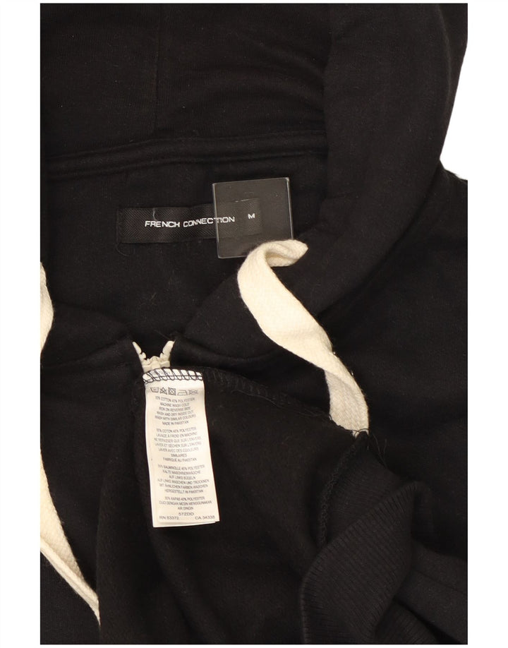 Maglione con cappuccio e zip da uomo French Connection in cotone nero medio