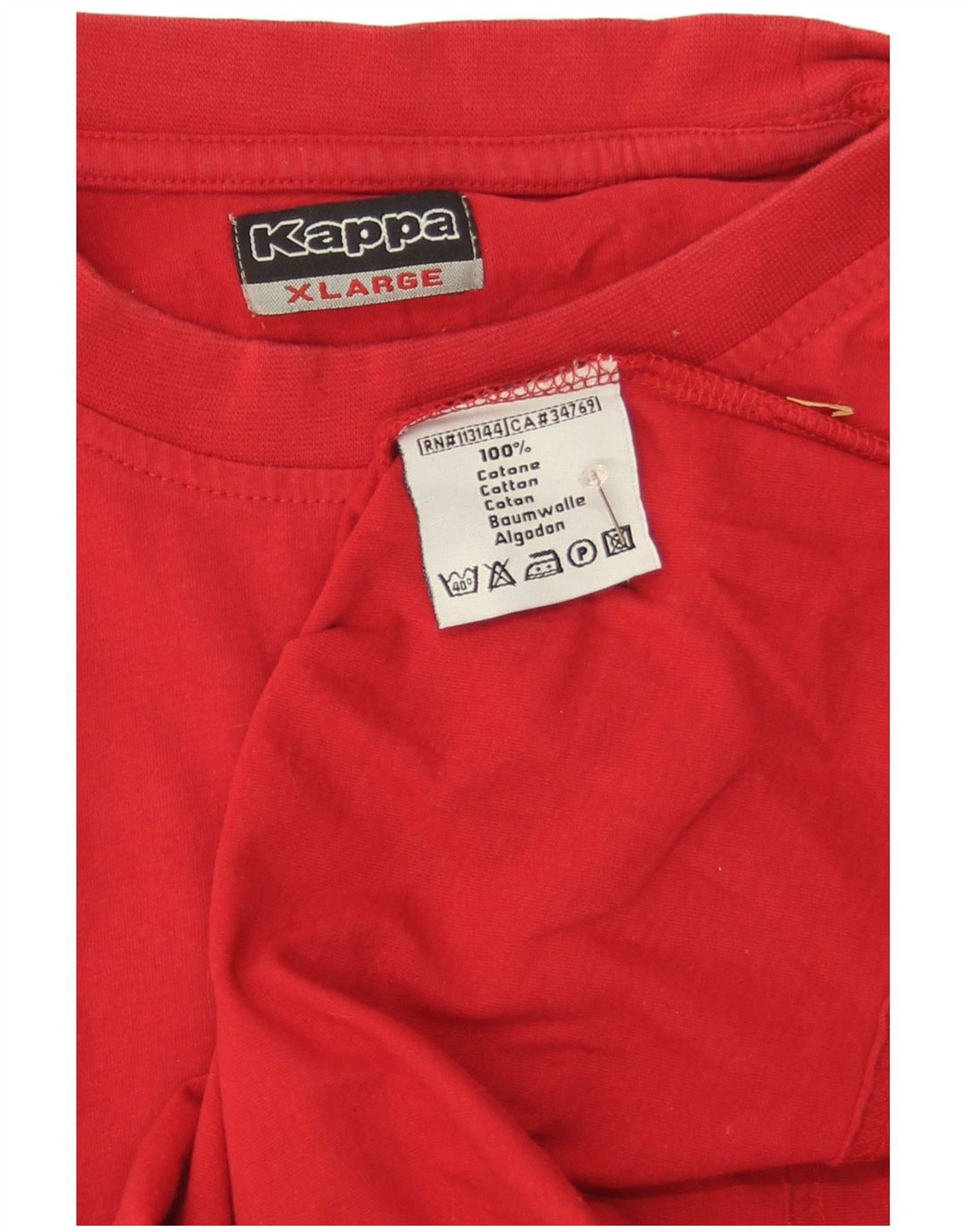 T-shirt grafica da uomo Kappa Top XL in cotone rosso