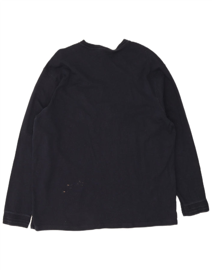 Marks & Spencer Top da uomo blu Harbour manica lunga XL cotone blu navy