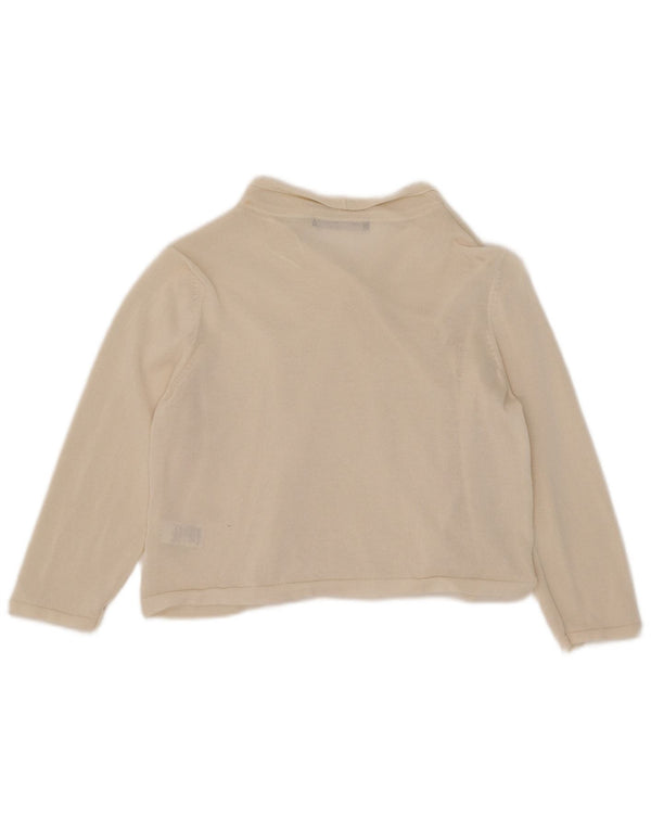 Maglione cardigan con maniche a 3/4 da donna Marks & Spencer UK 12 medio bianco sporco