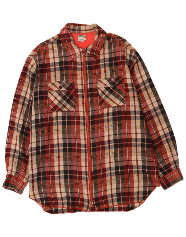 Camicia oversize da donna Benetton Oversize UK 18 XL Poliestere a quadri rossi