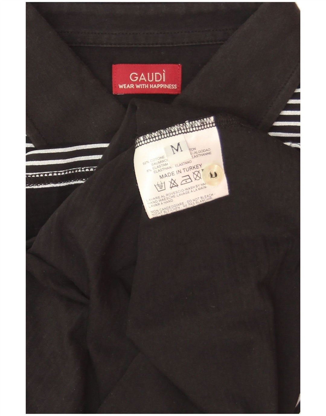 Polo grafica da uomo Gaudi in cotone gessato nero medio
