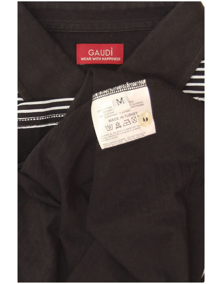 Polo grafica da uomo Gaudi in cotone gessato nero medio
